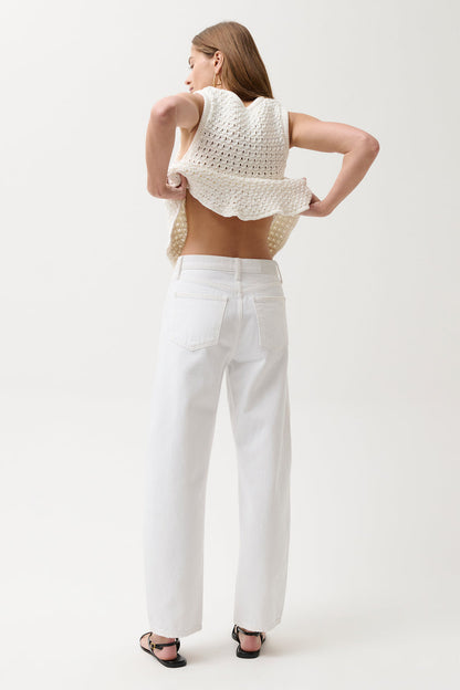 Wes Barrel Jean - Vivid White