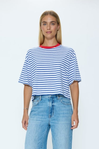 Mae Cropped Tee - Maritime Red