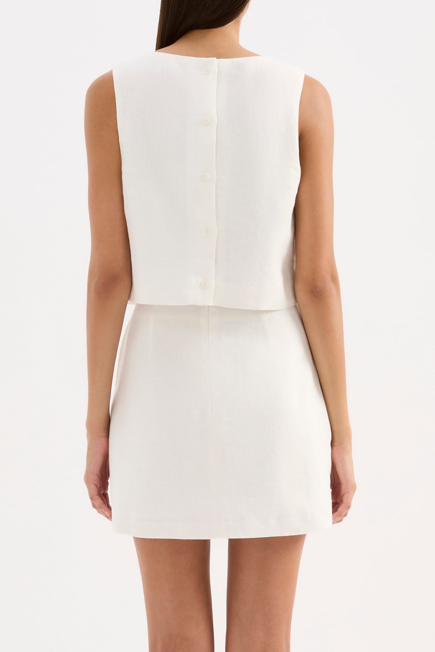 Marli Linen Top - White
