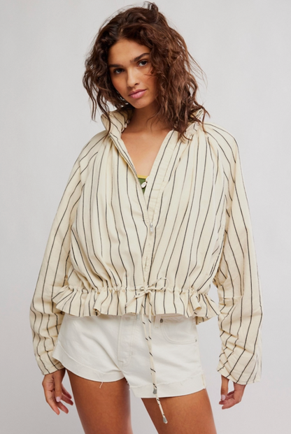 Devon Balloon Striped Top
