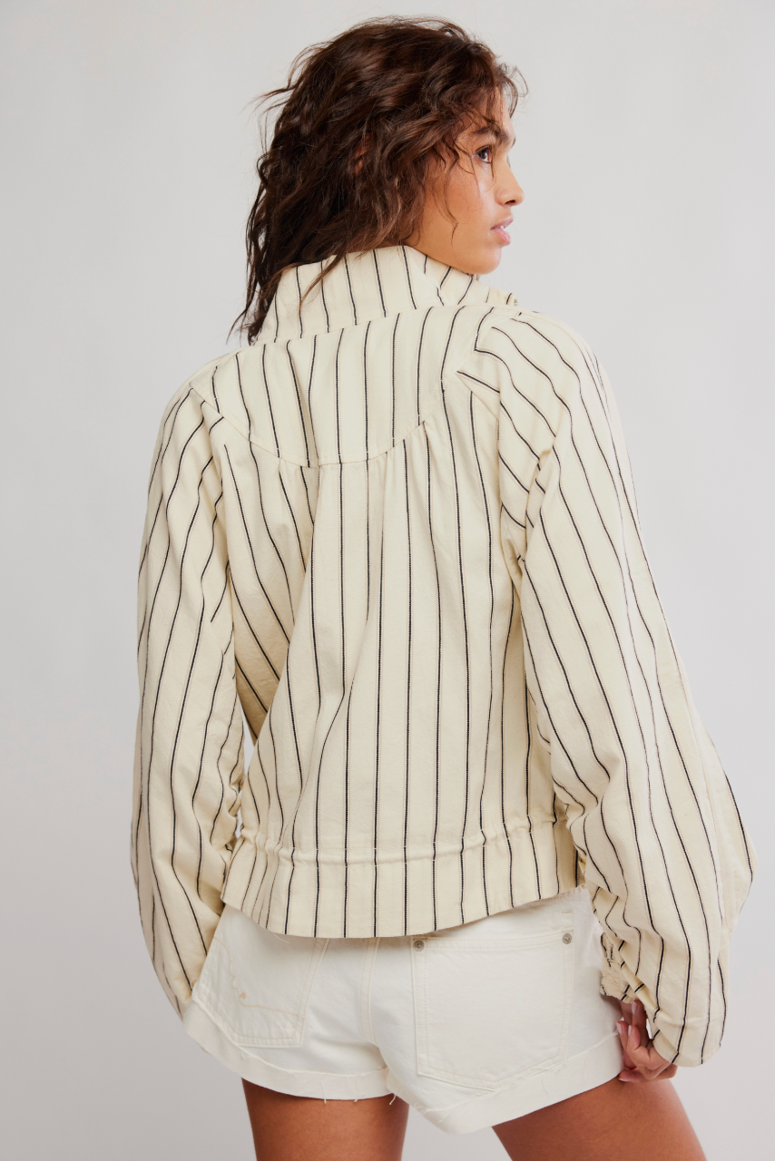 Devon Balloon Striped Top