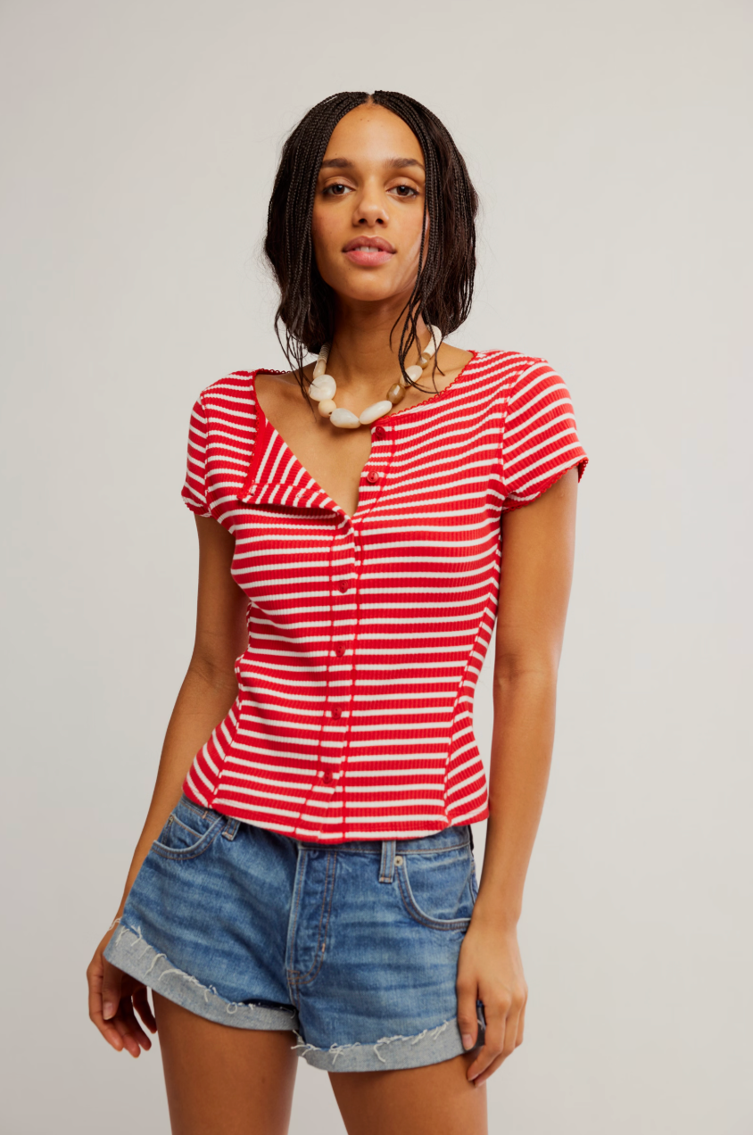 Most Wanted Striped Cardi - Red