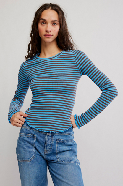 Easy Does It Striped Tee - Blue