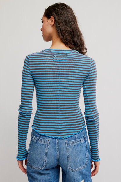 Easy Does It Striped Tee - Blue