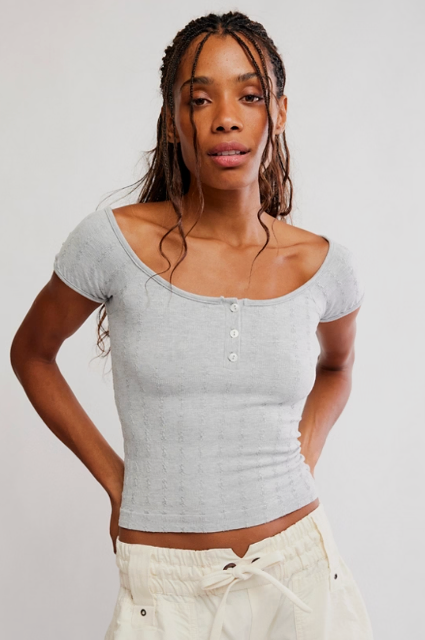 So Soft Henley - Heather Grey