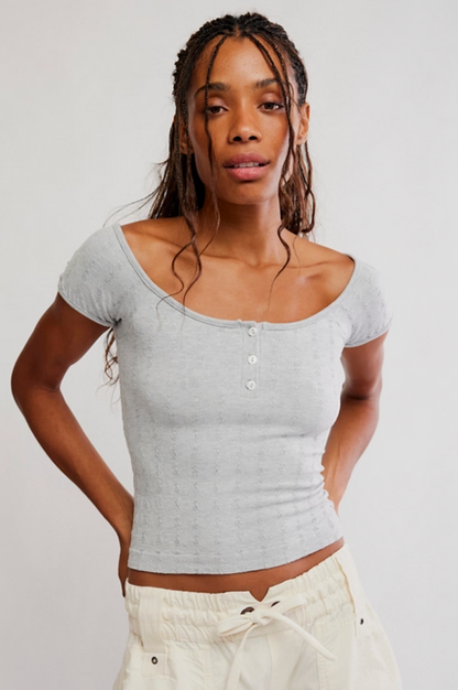 So Soft Henley - Heather Grey