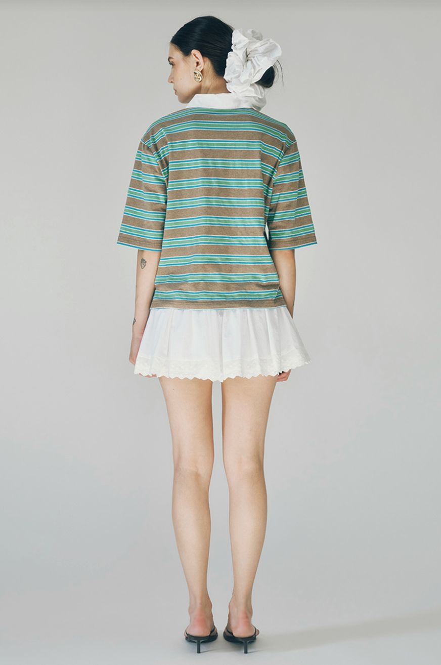 Frankie Top - Aqua Stripe