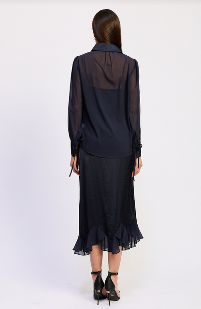 Gia Blouse Top - Navy