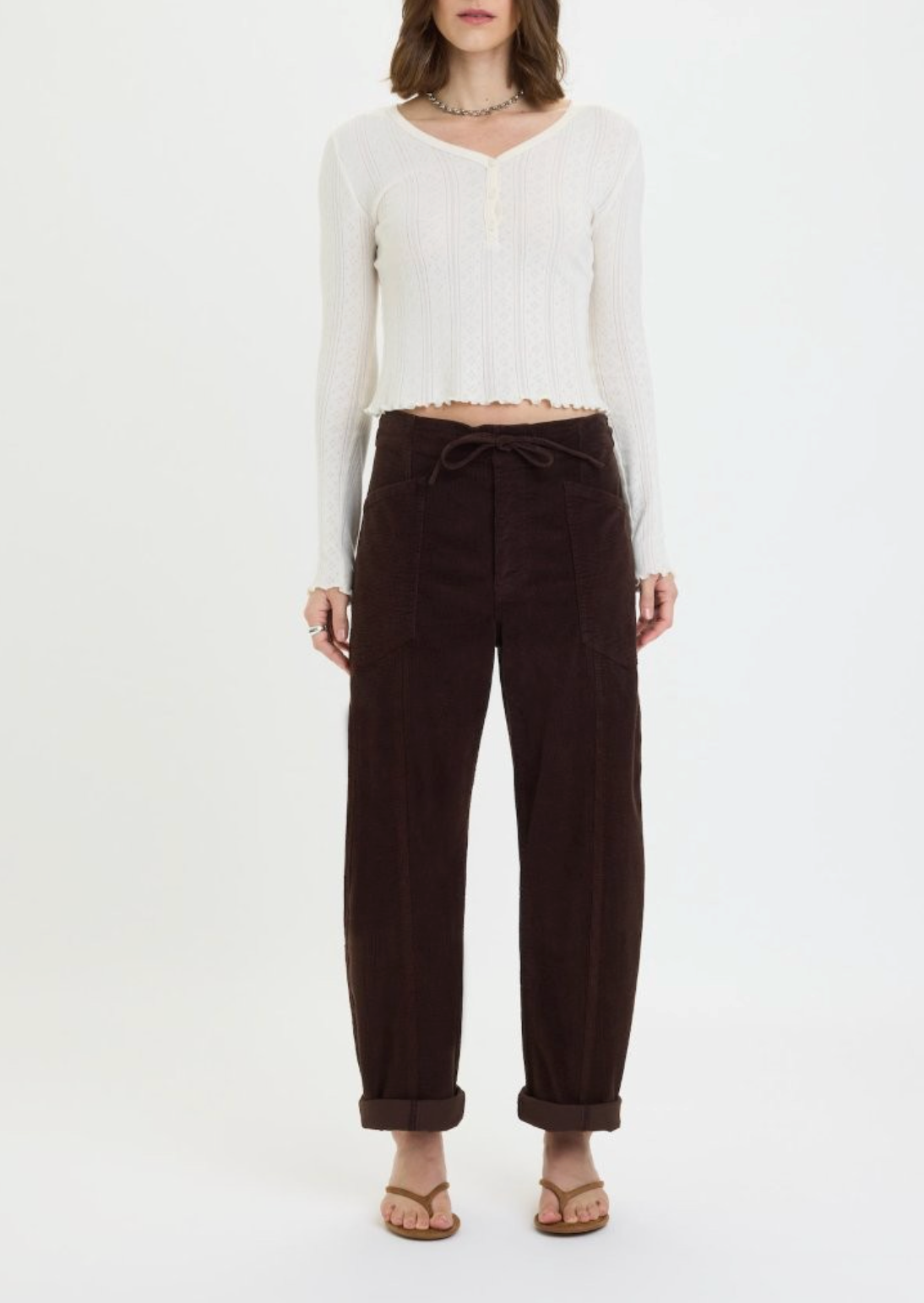 Villa Drawstring Pant - Chocolate