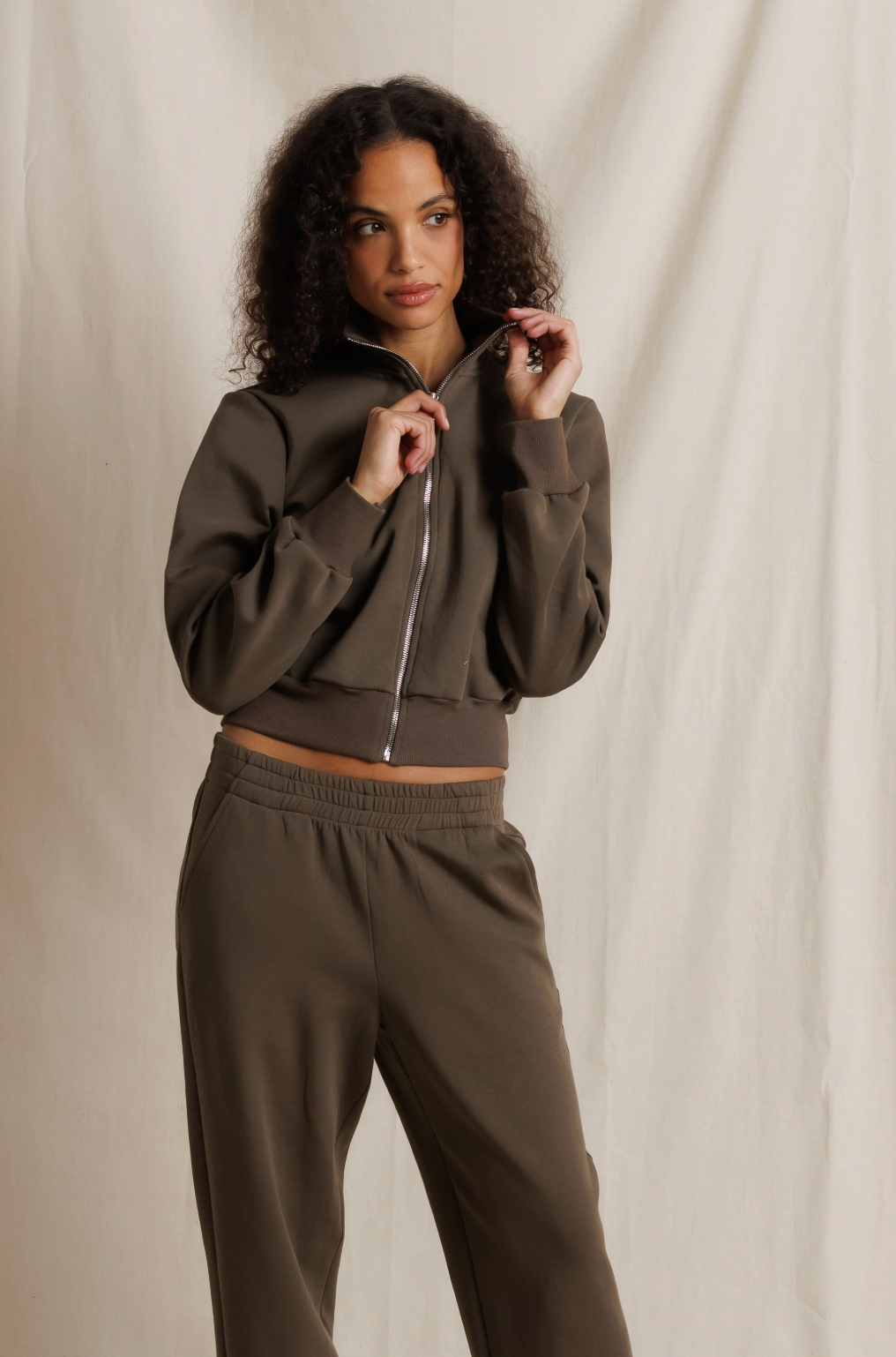 Milana Track Jacket - Dark Olive