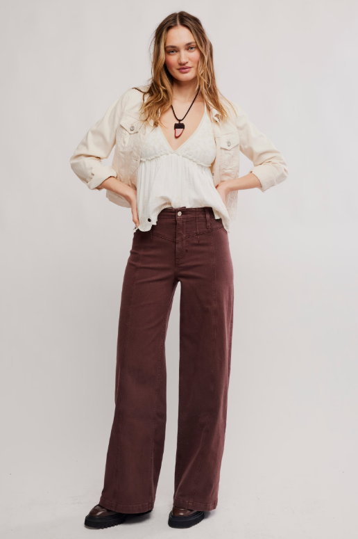Libre Wide Leg Jean - Rum