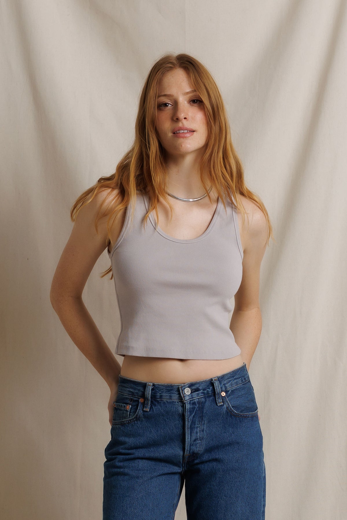 Blondie Tank - Cloud Gray