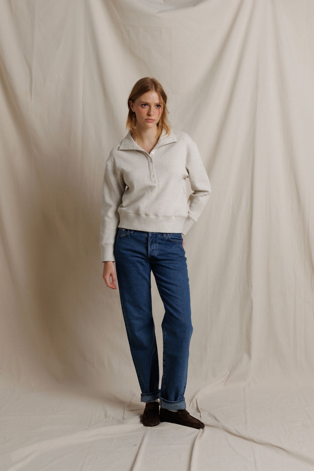 Zia Waffle Sweater - Oatmeal