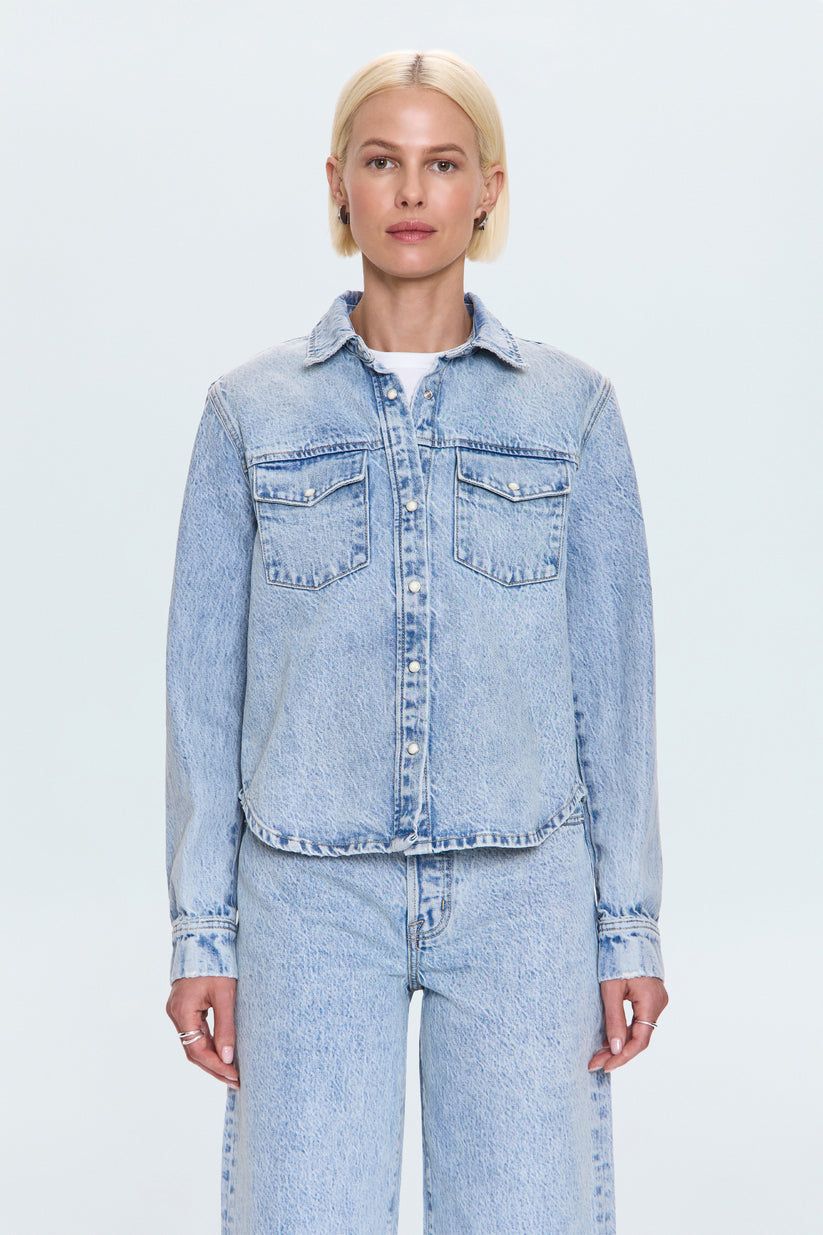 Thea Shrunken Denim Shacket