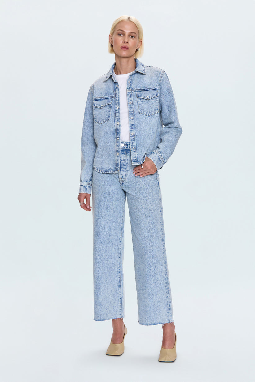 Thea Shrunken Denim Shacket