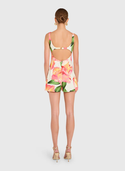 Francie Romper - Hibiscus