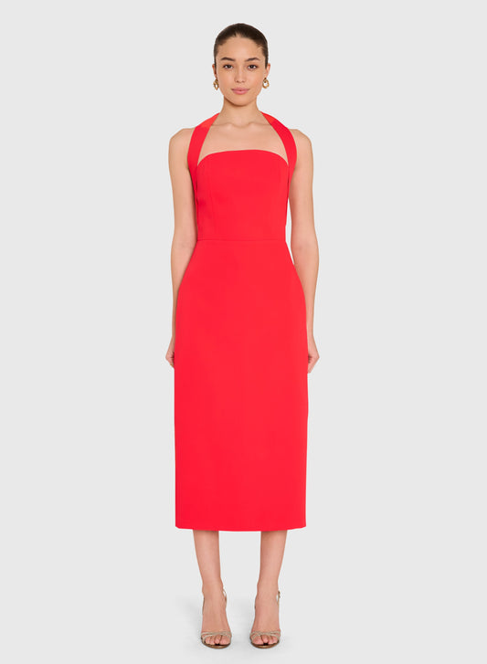 Cynthia Midi Dress - Crimson
