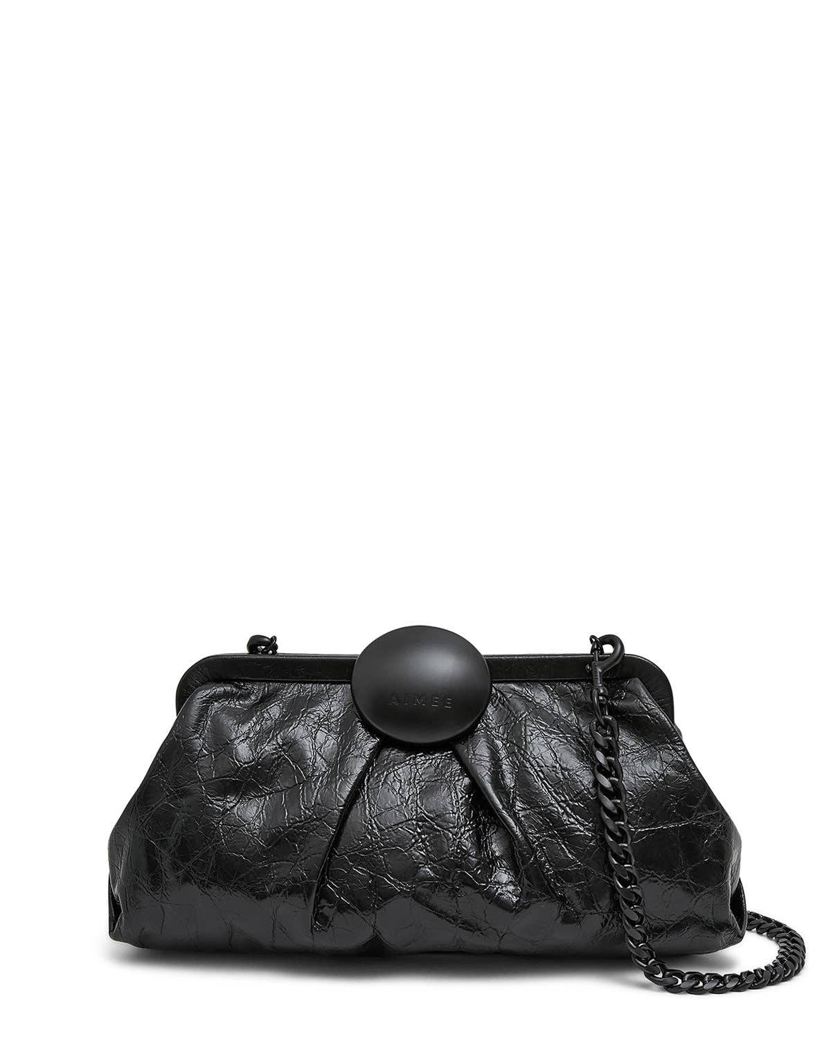 Full Circle Clutch - Black Crinkle