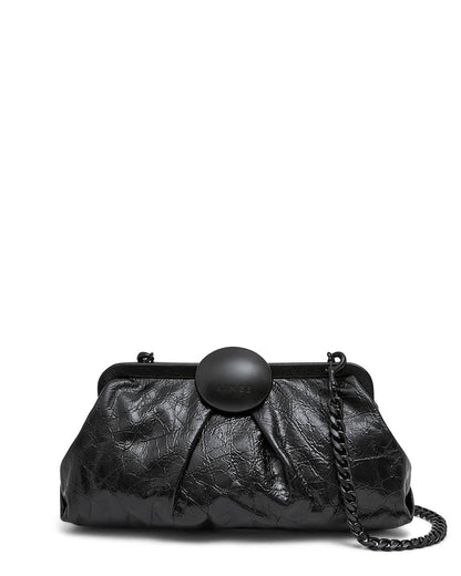 Full Circle Clutch - Black Crinkle