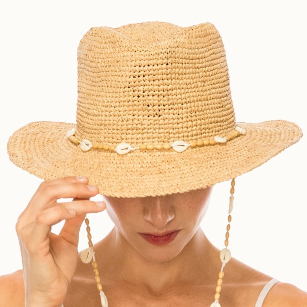 Raffia Shell Sun Hat