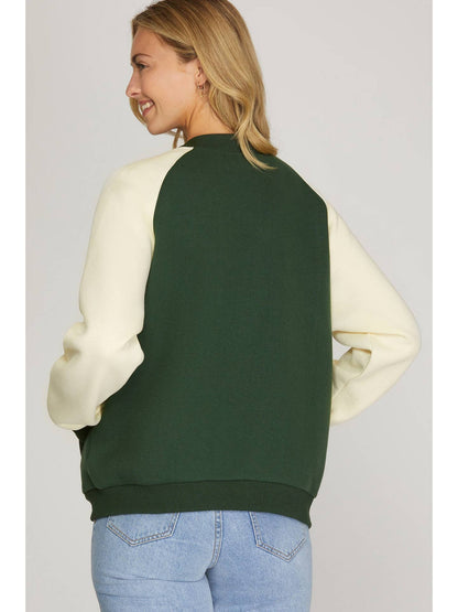 Knit Fleece Varsity Jacket