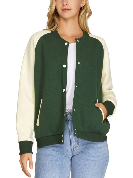 Knit Fleece Varsity Jacket