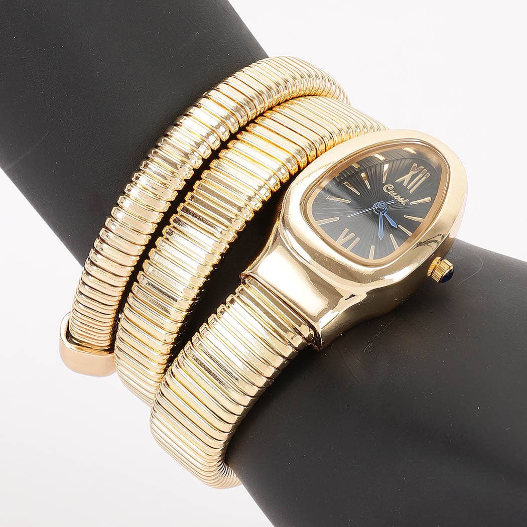 Oval Coil Wrap Watch