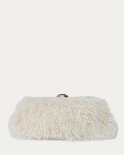 Full Circle Convertible Clutch - Natural Mongolian Shearling