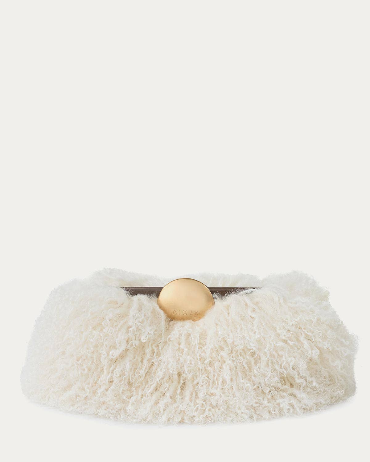 Full Circle Convertible Clutch - Natural Mongolian Shearling