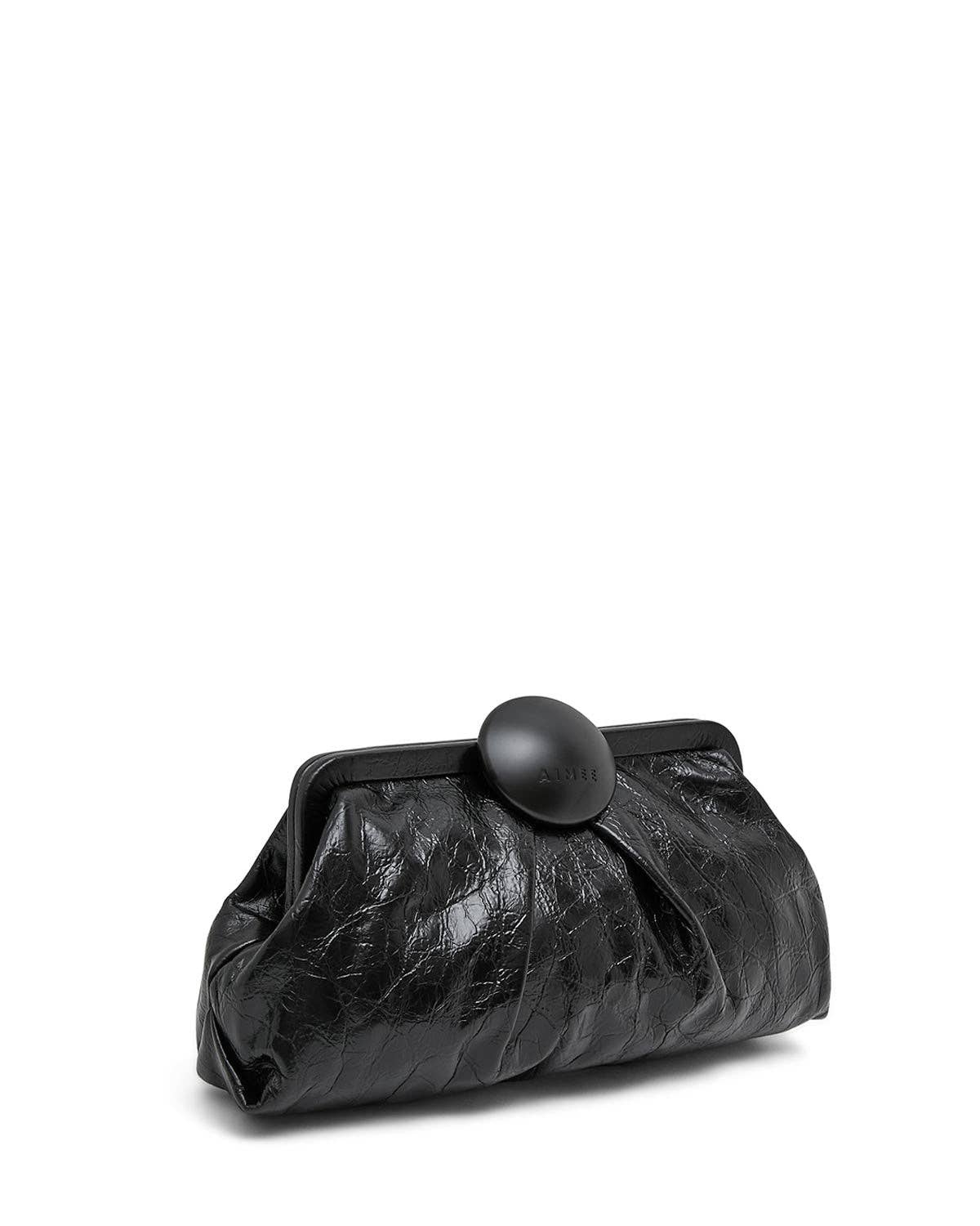 Full Circle Clutch - Black Crinkle