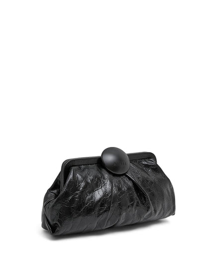 Full Circle Clutch - Black Crinkle