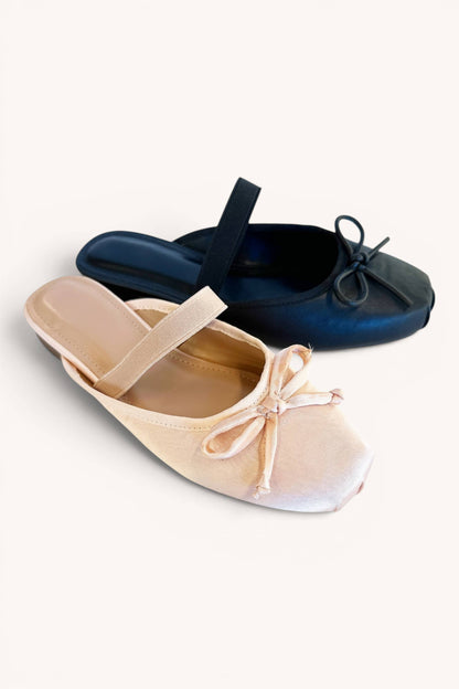 Ballet Mule Flats - Black