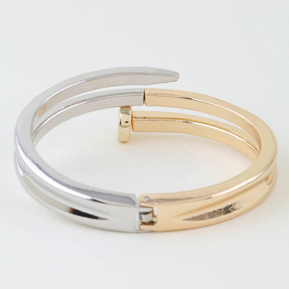 Double Wrap Two Tone Nail Bangle