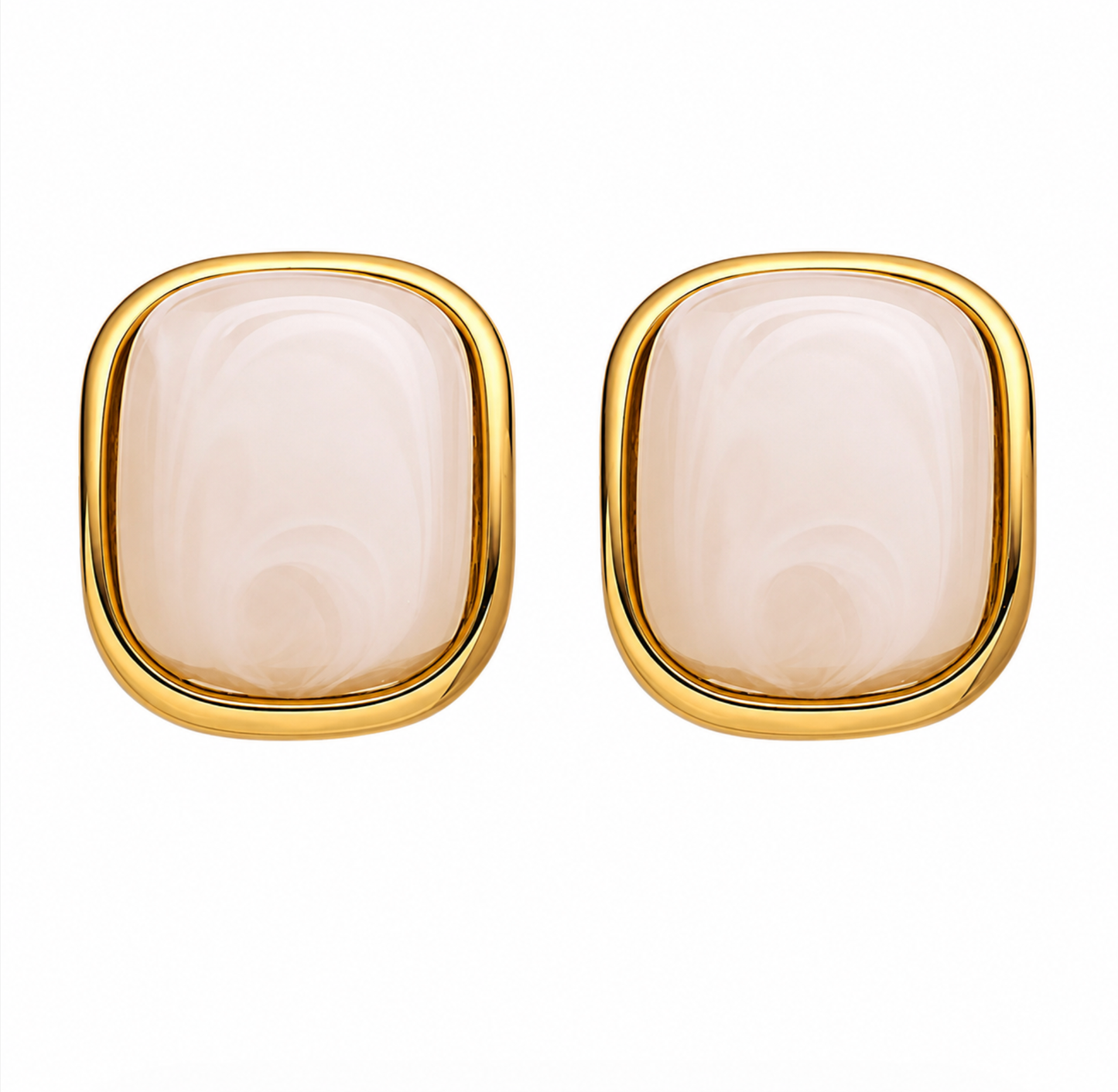 Opal Moonstone Frame Earrings