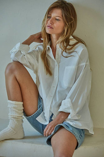 Woven Button Down Shirt - Off White