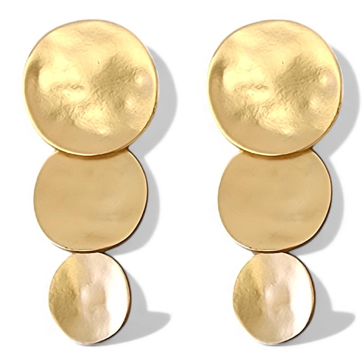Gold Disc Statement Earrings