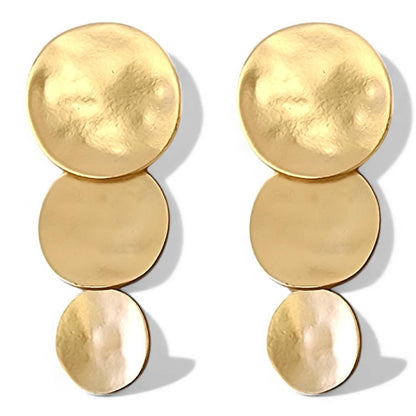 Gold Disc Statement Earrings