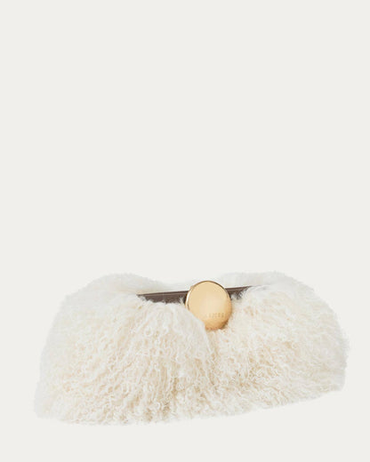 Full Circle Convertible Clutch - Natural Mongolian Shearling