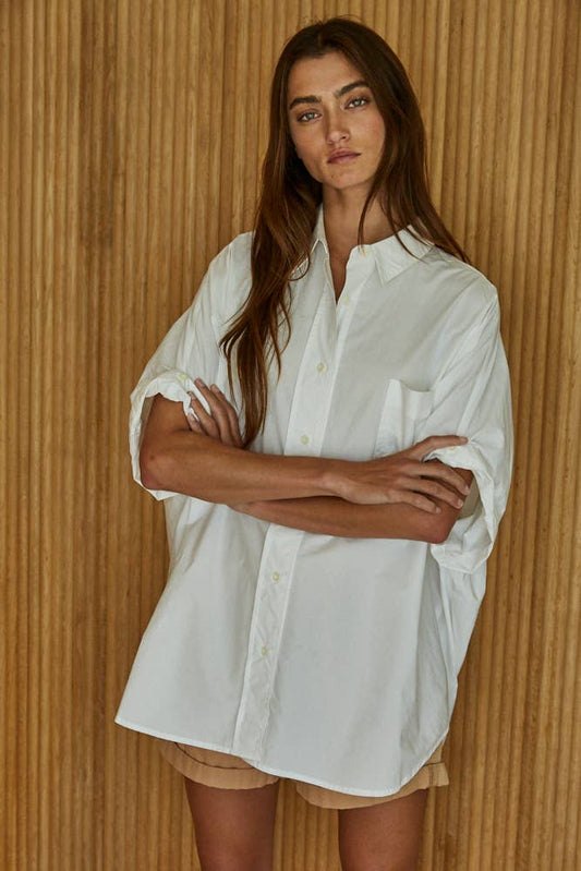 Oversized Cuff Hem Shirt
