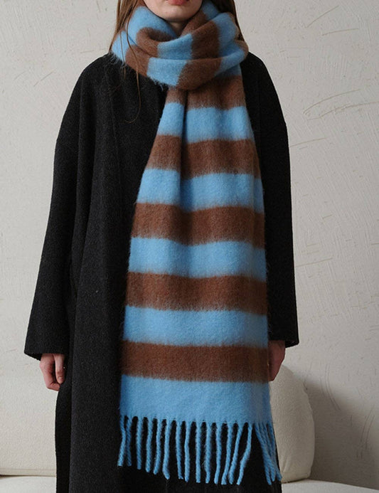 Striped Color Block Scarf