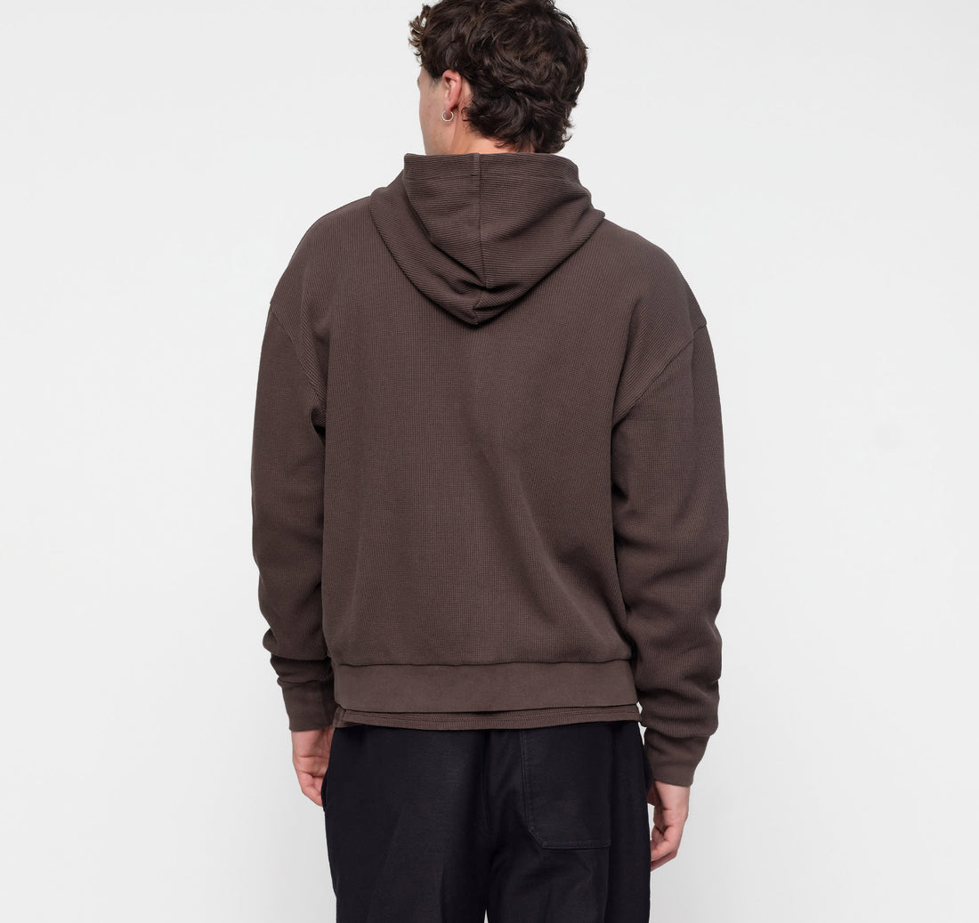 Waffle Zip Hoodie - Truffle