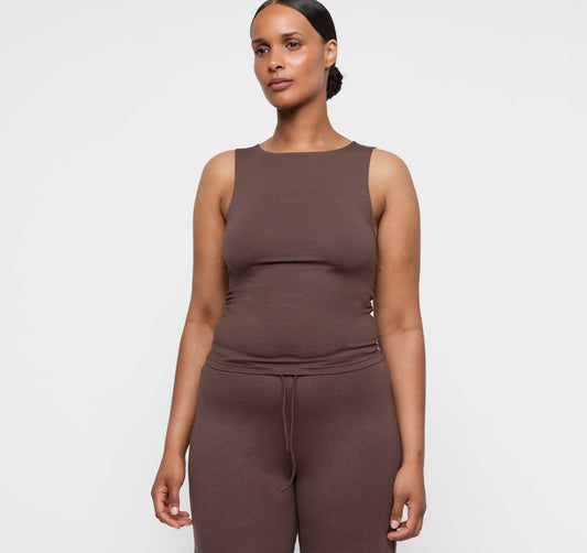Everyday Boat Neck Top - Truffle