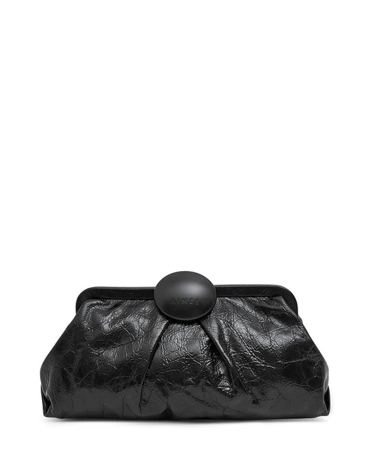 Full Circle Clutch - Black Crinkle