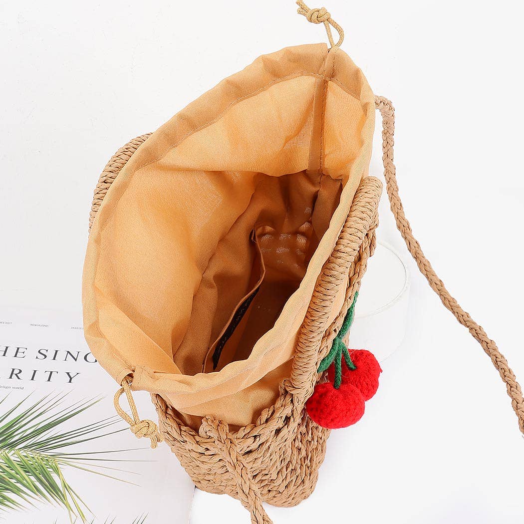 Straw Cherry Bag