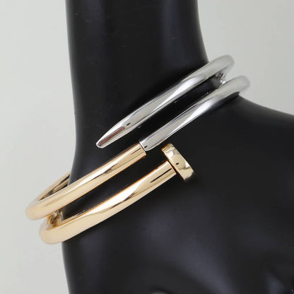 Double Wrap Two Tone Nail Bangle