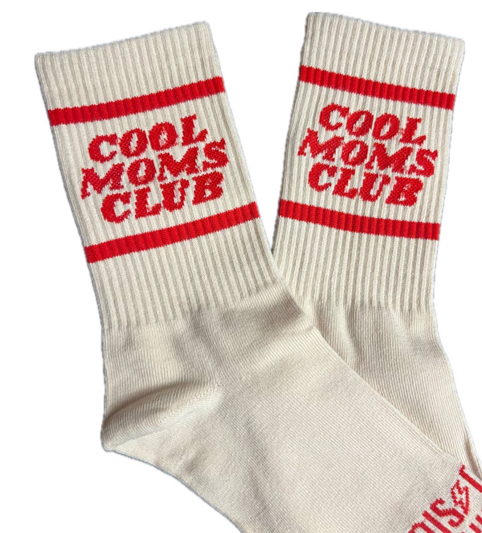 Cool Moms Club Socks - Red/Cream