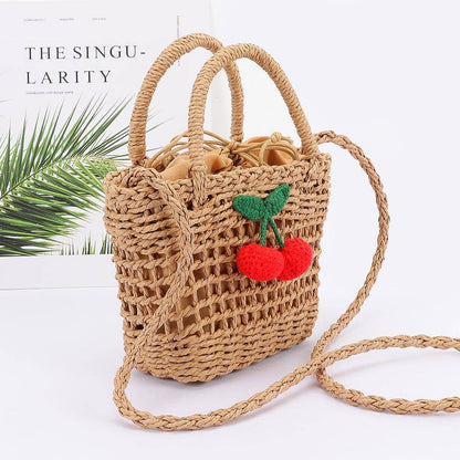 Straw Cherry Bag