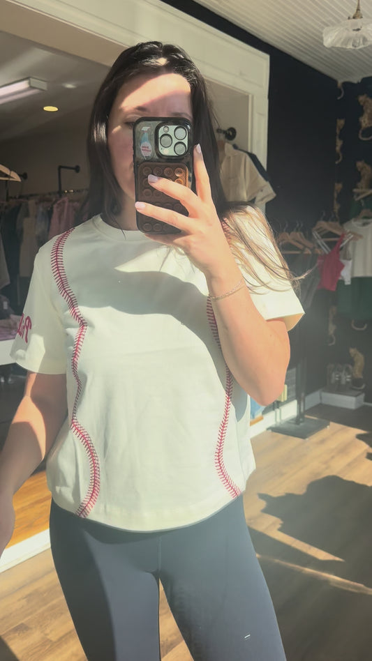 Phillies Cream Stitched Tee